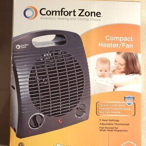 Comfort Zone Compact Heater/Fan, Black